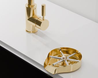 Unlacquered Brass Glass Rinser, Kitchen Sink Cup Washer