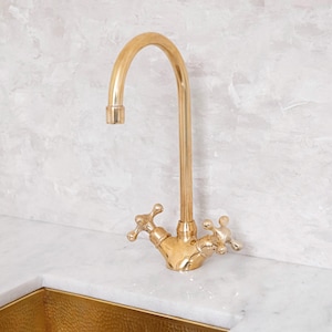 Unlacquered Brass Single Hole Faucet, Bar Sink Faucet, Kitchen Faucet