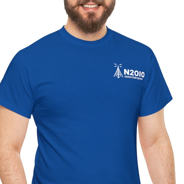 Personalized Ham Radio Amateur Radio Callsign Shirt T-shirt Call Sign Royal Blue Callsign Custom