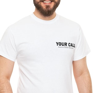 Personalized Ham Radio Amateur Radio Callsign Shirt T-shirt Call Sign White Callsign Custom