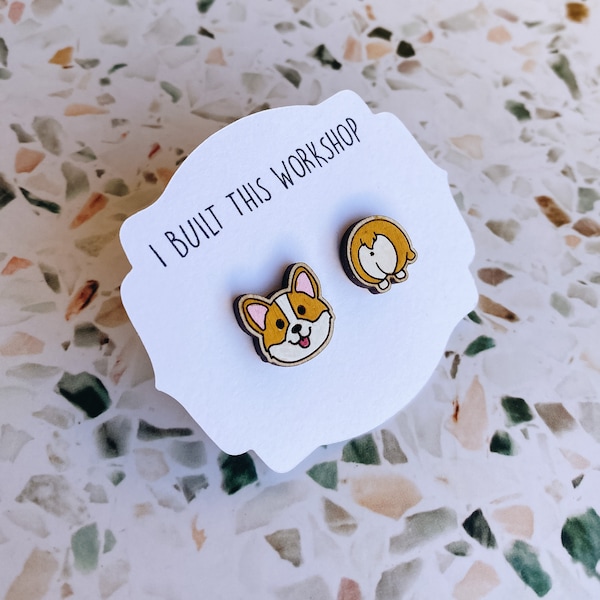 Corgi Stud Earrings - SVG FILE