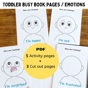 Toddler Printable | Homeschool Activities | Preschool Printable Busy Book | Toddler Busy Book | Learning binder | Kids Worksheets | Feelings