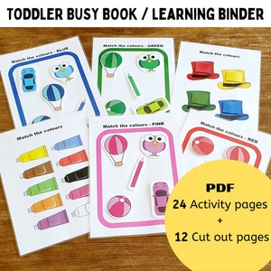 Toddler Printable | Homeschool Activities | Preschool Printable Busy Book | Toddler Busy Book | Binder Worksheets | Shapes & Colours