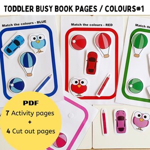 Toddler Printable | Homeschool Activities | Preschool Printable Busy Book | Toddler Busy Book | Binder Worksheets | Colour Matching Game #1