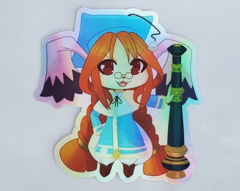 Holographic Breath Of Fire 3 Momo chibi sticker