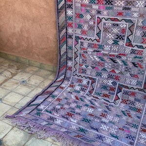 Purple Wad Zam Moroccan Vintage Handwoven Wool Rug Patterns Handmade Home Decor Interior Design image 3