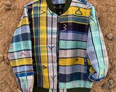 Handmade Moroccan vintage Berber blanket fabric bomber jacket (multicoloured)