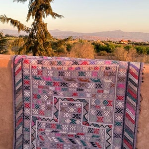 Purple Wad Zam Moroccan Vintage Handwoven Wool Rug Patterns Handmade Home Decor Interior Design image 2