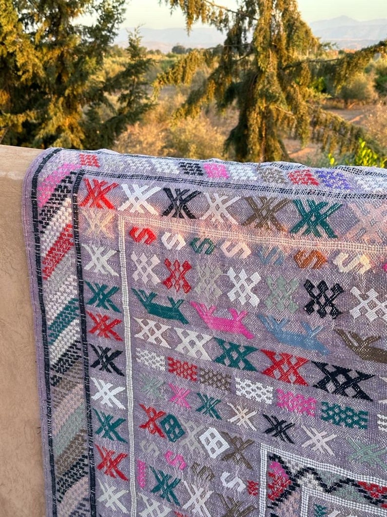 Purple Wad Zam Moroccan Vintage Handwoven Wool Rug Patterns Handmade Home Decor Interior Design image 6