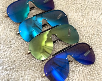 Schillernde Pilotenbrille: Randlose Damen Pilotenbrille