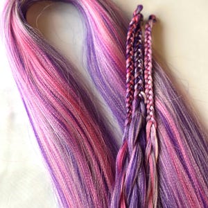 Prestretched braiding hair multicolor braiding hair purple pink colorful braiding hair hair for braids