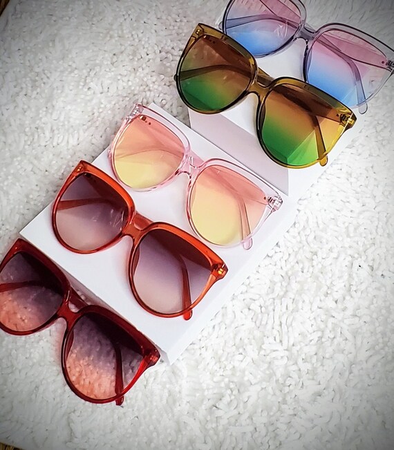 Occhiali Da Sole Oversize Rotondi Vintage – Donna – Multicolore Traslucido PASTL