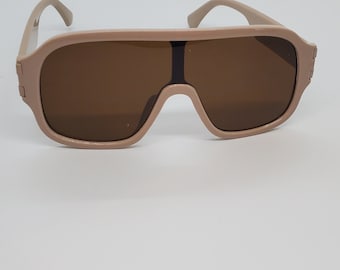 Aviator Shield Sonnenbrille: Damen Kunststoffrahmen, UV-Schutz