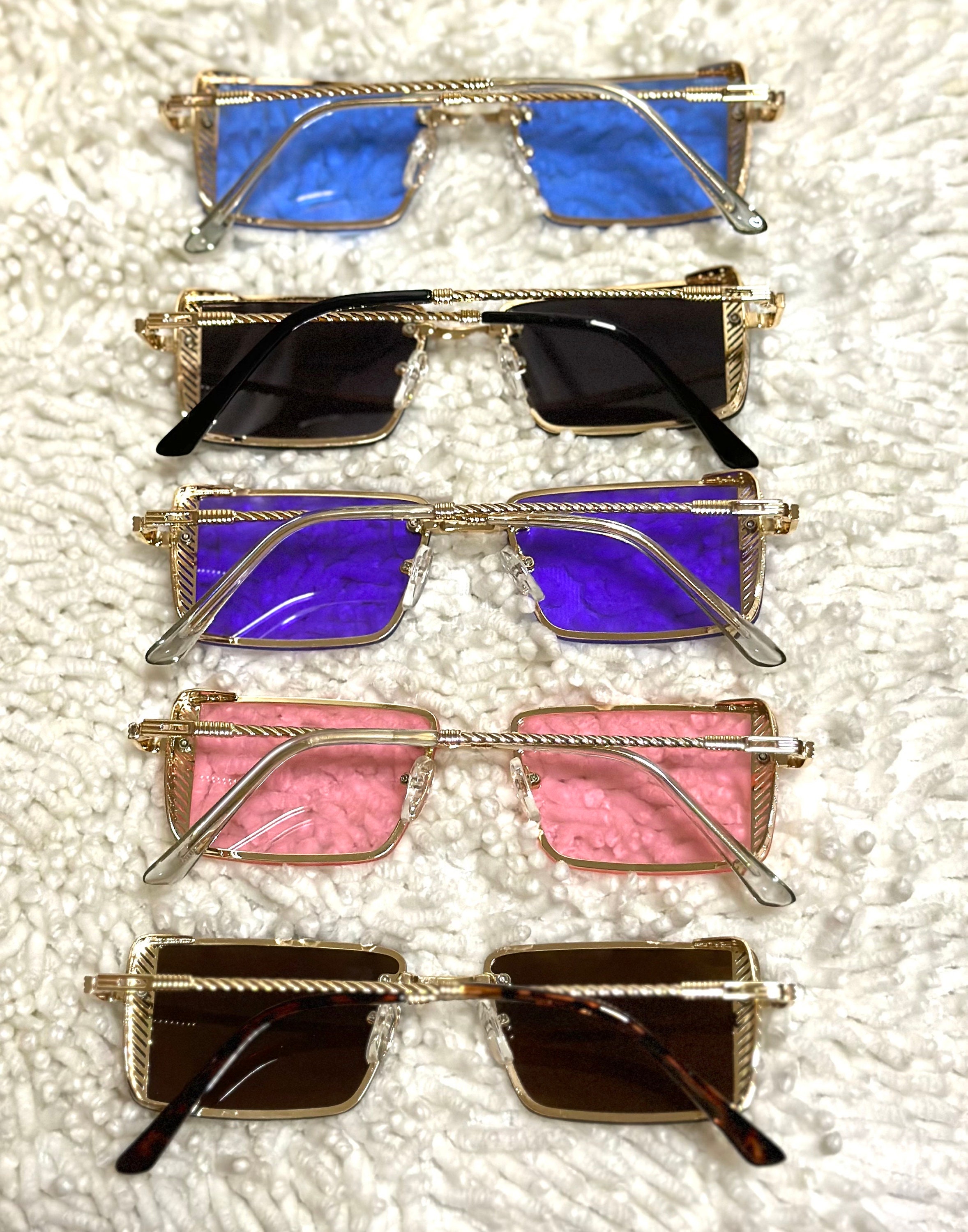 Retro Rectangle Sunglasses: Small Hippie Style Women display picture 2