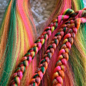 Prestretched braiding hair colorful braiding hair yellow pink orange green braiding hair rainbow braiding hair