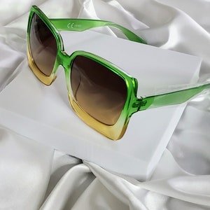 Large Square Sunglasses: UV Protection, Plastic Frame