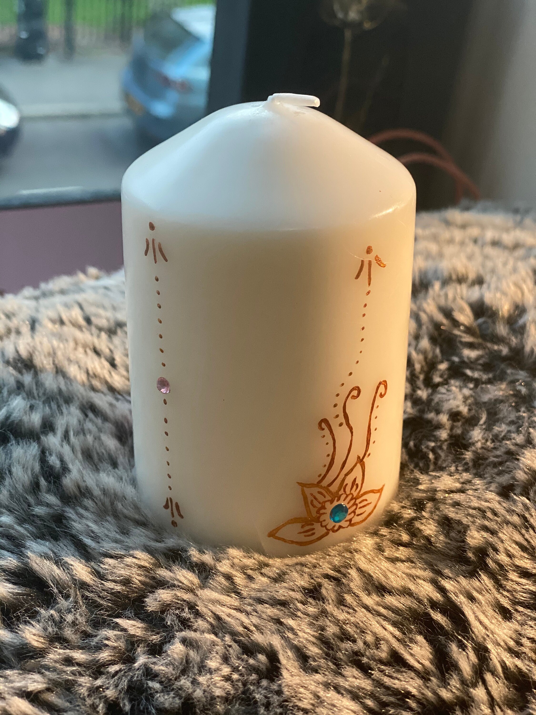 Decorative Pillar Candle Etsy