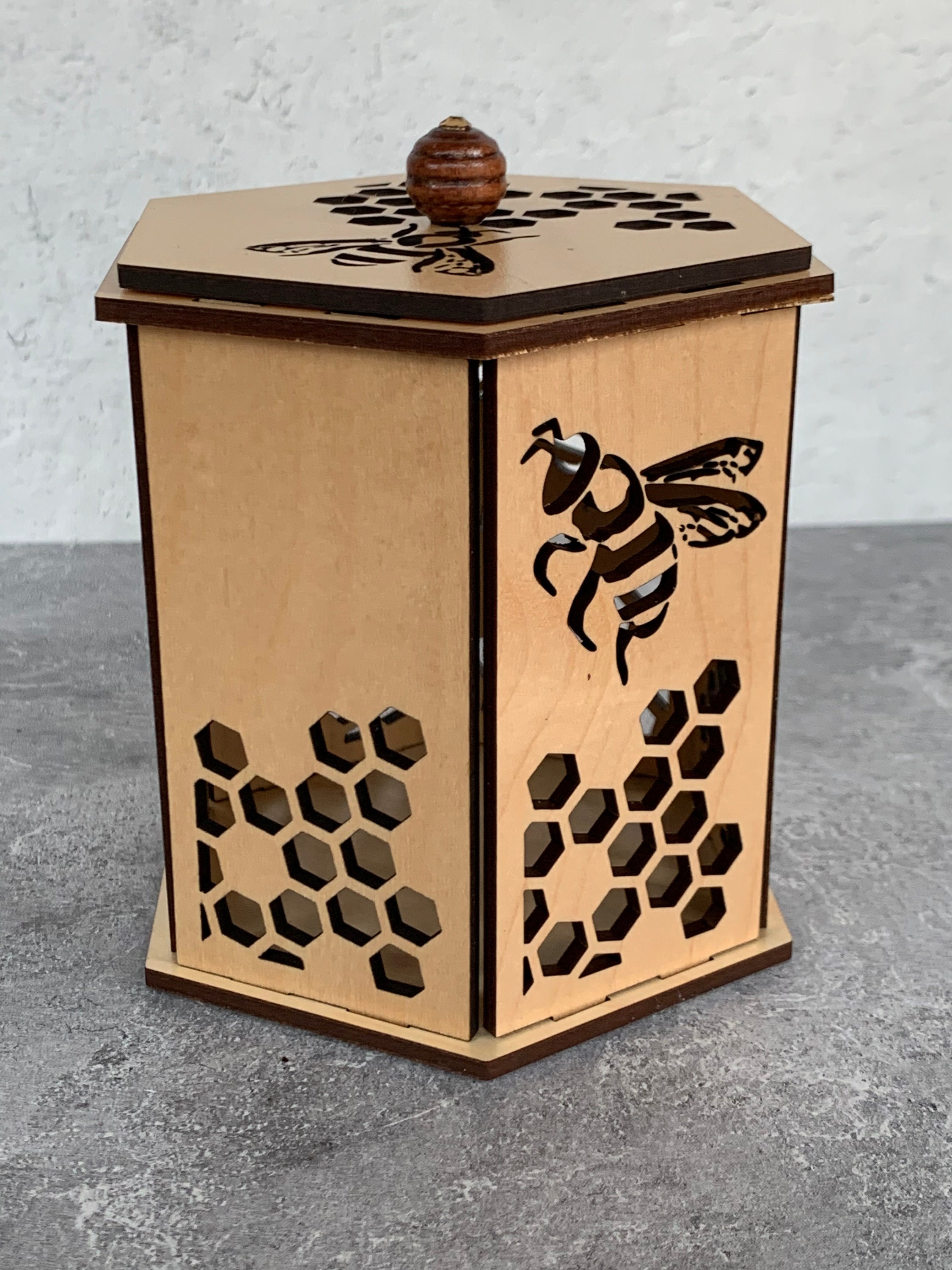 Caja recortada de abejas de miel de arce | Etsy