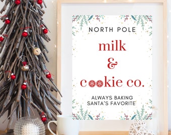 Christmas North Pole sign JPG, Christmas Cookies sign JPG, Christmas Printable, Farmhouse Christmas, Christmas Poster, Kitchen sign