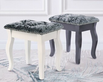 Buttoned stool for dressing table Clearance