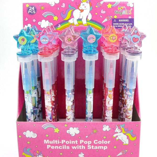 Unicorn Stackable Crayon with Stamp Topper