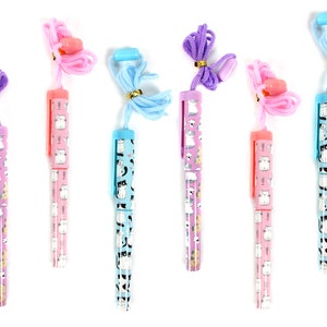 Cute Cat-Themed Ballpoint Pens with Lanyards