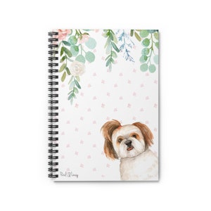 Shih Tzu melocotón floral portátil - regalo, regalo de los amantes del perro, regalo de la madre del perro, regalo de la simpatía del animal doméstico