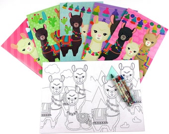 Llama Coloring Books with Crayons Party Favors