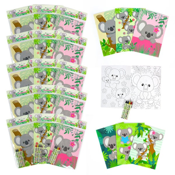Koala Coloring Books with Crayons Party Favors