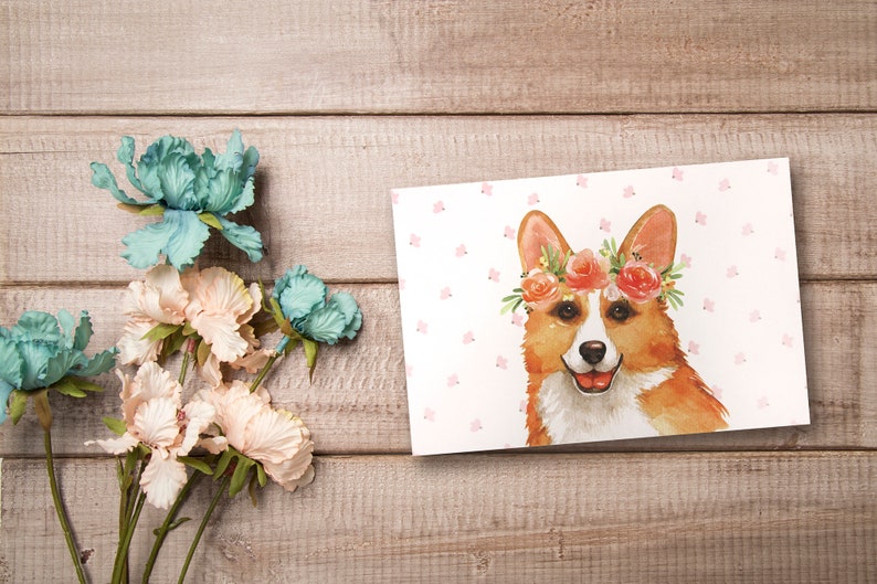 9 Pack Dogs with Flower Crown Designs Thank You Notes All Occasion Assorted Blank Greeting Cards with 4 x 6 Envelopes Included