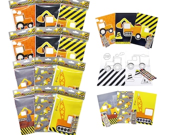 Construction Vehicles Coloring Books with Crayons Party Favors