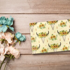 Sunflower Cowboy Boots Designs, All Occasion Assorted Blank Greeting Cards with 4 x 6 Envelopes Included, Thank You Notes, 12 Pack image 6