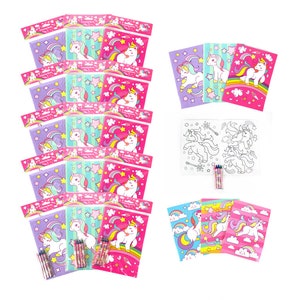 Unicorn Party Coloring Books with Crayons Party Favors