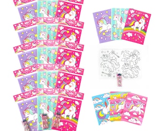 Unicorn Party Coloring Books with Crayons Party Favors