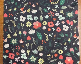 Black Floral microfiber cloth