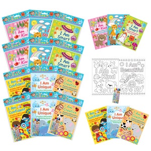 Positive Statements and Affirmations Party Coloring Books with Crayons Party Favors