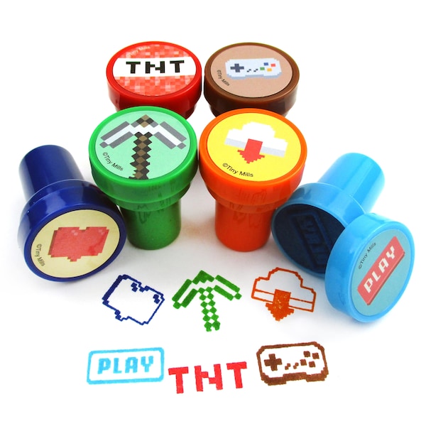 Pixel Miner selbstfärbende Stempel - Geschenk, Scrapbooking, Verzierung, Stempel