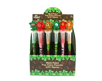 Pixel Miner Stackable Crayon with Stamp Topper