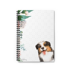 Bernese Mountain Dog Peach Floral Notebook - Regalo, Regalo de los amantes del perro, Regalo de la mamá del perro, regalo de la simpatía del animal doméstico