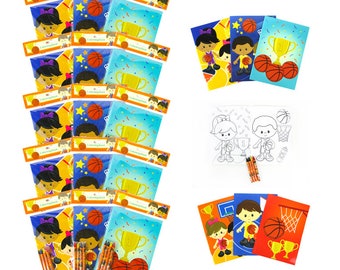 Basketball Coloring Books with Crayons Party Favors