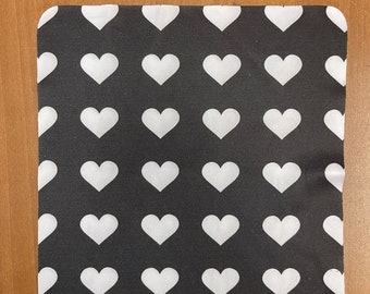 Black and White polka dot hearts microfiber cloth