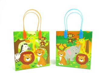 Safari Themed African wild animals themed party favor treat bags