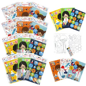 Science Chemistry Party Coloring Books with Crayons Party Favors