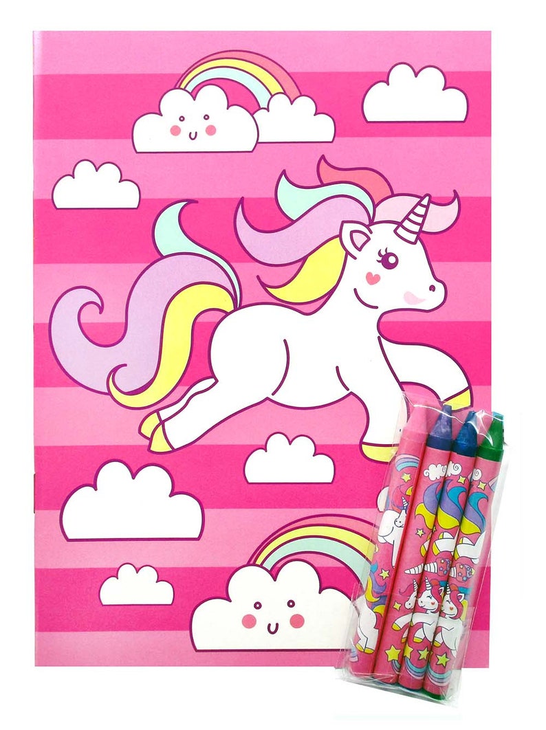 Unicorn Party Coloring Books with Crayons Party Favors image 7