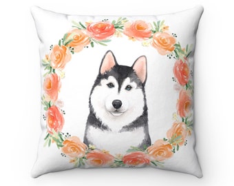 husky dog pillow