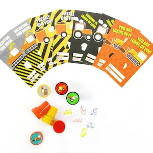 36 cartes de construction avec tampons pour cadeaux d'anniversaire en classe