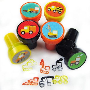 Construction vehicles self-inking stampers - gift, scrapbooking, embellishment, stamp