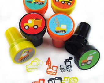Construction vehicles self-inking stampers - gift, scrapbooking, embellishment, stamp