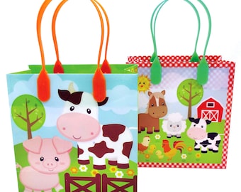 Barnyard Farm Animal themed party favor treat bags