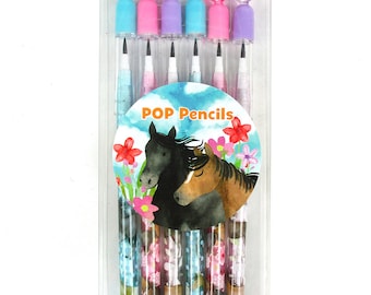 6 pcs Horse and Pony Multi Point Pencils